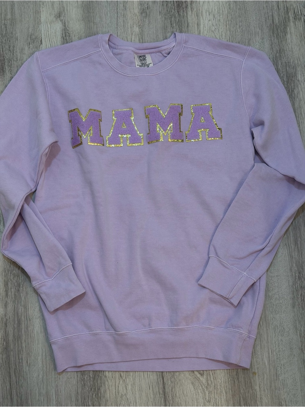 Lilac "MAMA" Glitter Letter Crewneck Sweatshirt size Small